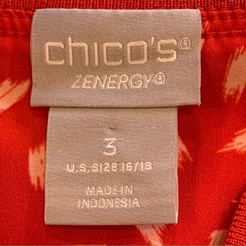 Chicos Zen Sport Dot Print High Stretch Dotted Tank Top Red Size 3/XL - Picture 5 of 9